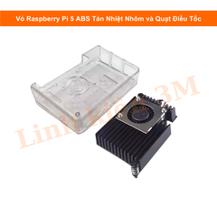 Vỏ Raspberry Pi 5 ABS Tản Nhiệt Nhôm và Quạt Điều Tốc
