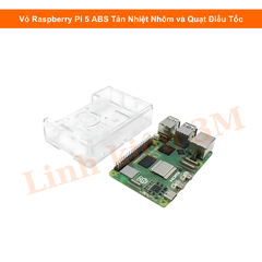 Vỏ Raspberry Pi 5 ABS Tản Nhiệt Nhôm và Quạt Điều Tốc