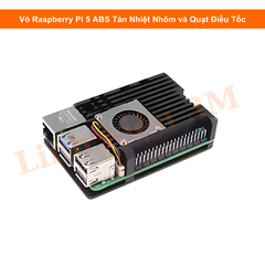 Vỏ Raspberry Pi 5 ABS Tản Nhiệt Nhôm và Quạt Điều Tốc