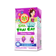 Thùng 48 hộp x 110ml sữa KUN trái cây nhiệt đới/dâu/cam/nho.