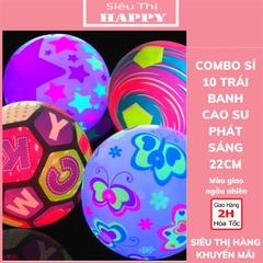 Combo 10 Trái Banh cao su phát sáng, banh bóng chuyền cho bé 22cm - ĐỒ CHƠI