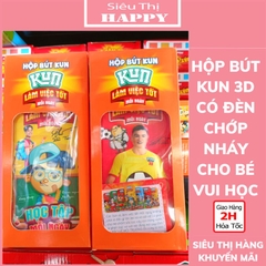 Hộp bút Kun 3D, có đèn phát sáng cho bé - QUÀ TẶNG SỮA KUN