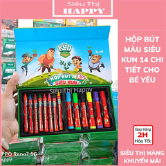 Hộp bút màu Siêu Kun 14 chi tiết cho bé - QUÀ TẶNG SỮA KUN