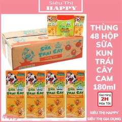 Thùng 48 hộpx180ml sữa chua KUN hương cam