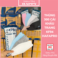 Thùng 300 cái Khẩu Trang 4D KF94 Hafapro cao cấp - KTYT