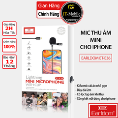 Mic Thu Âm Mini Cho Điện Thoại Dành Cho iPhone Earldom E36