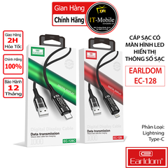 Cáp Sạc Hiển Thị Thông Số Trên Màn Hình LED Earldom EC – 128 LIGHTNING/ TYPE C