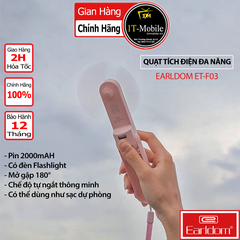 Quạt Tích Điện Đa Năng Earldom ET-F03 (Có Đèn LED)