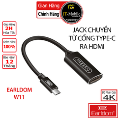 Jack Chuyển Đổi Từ Cổng Type C Ra Cổng HDMI Earldom W11( Độ Phân Giải 4K)