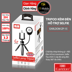 Tripod Kèm Đèn Hỗ Trợ Selfie Earldom ZP-15