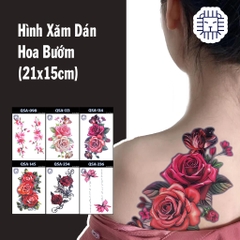 Hình Xăm Dán Tạm Thời Hoa Bướm (21x15cm)