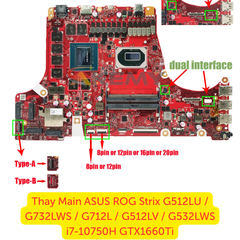 Thay Main ASUS ROG Strix G512LU / G732LWS / G712L / G512LV / G532LWS i7-10750H GTX1660Ti