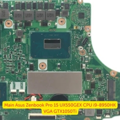 Main Asus Zenbook Pro 15 UX550GEX CPU i9-8950HK VGA GTX1050Ti