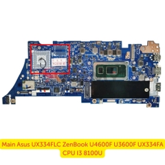 Main Asus UX334FLC ZenBook U4600F U3600F UX334FA​ CPU I3 8100U