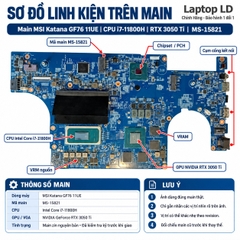 Main MSI Katana GF76 11UE | CPU i7 11800H VGA RTX3050TI / MS-15821