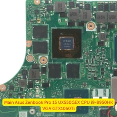 Main Asus Zenbook Pro 15 UX550GEX CPU i9-8950HK VGA GTX1050Ti