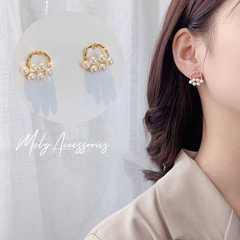 Bông tai ngọc trai mạ vàng D58