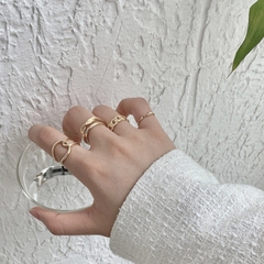 Set nhẫn mắt xích unisex cá tính D111