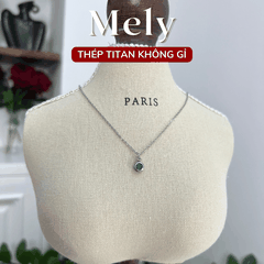 Dây chuyền đính đá nhiều màu mặt tròn Basic CT32