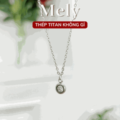 Dây chuyền đính đá nhiều màu mặt tròn Basic CT32