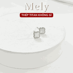 Bông tai titan cỏ 4 lá nhỏ TT156