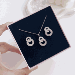 Bộ trang sức đính đá dáng tròn SET40