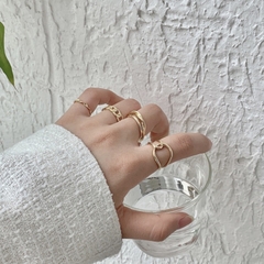 Set nhẫn mắt xích unisex cá tính D111
