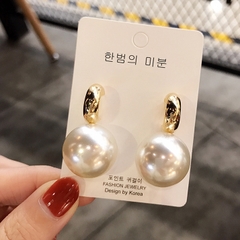 BÔNG TAI NGỌC TRAI VÀNG DẠNG MÓC H70