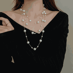 Dây chuyền ngọc trai nhân tạo đính đá N37
