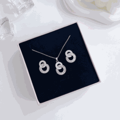Bộ trang sức đính đá dáng tròn SET40