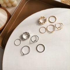 Set nhẫn unisex cá tính hiện đại Mely D109