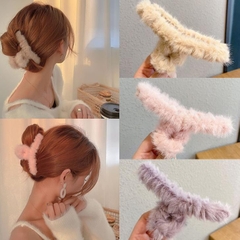 Kẹp tóc càng cua phối lông nữ tính thời trang hottrend Hàn Quốc Mely
