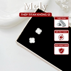 Bông tai titan cỏ 4 lá nhỏ TT156