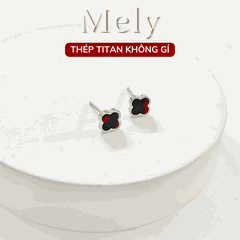 Bông tai titan cỏ 4 lá nhỏ TT156