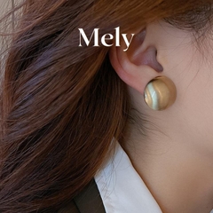 Bông tai hạt châu lớn màu bạc vàng cá tính Mely H92
