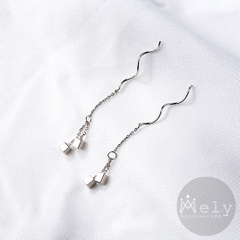 Bông tai nữ hình hoa đính đá pha lê phụ kiện trang sức cao cấp B114 (1 chiếc)