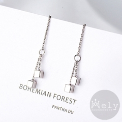 Bông tai nữ hình hoa đính đá pha lê phụ kiện trang sức cao cấp B114 (1 chiếc)