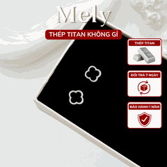 Bông tai titan cỏ 4 lá nhỏ TT156