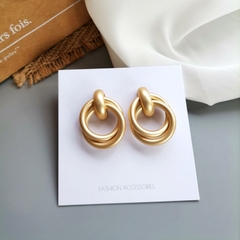 BÔNG TAI TRÒN XOẮN MẠ VÀNG D22