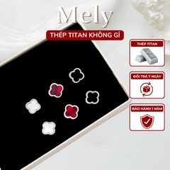 Bông tai titan cỏ 4 lá nhỏ TT156