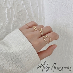 Set nhẫn mắt xích unisex cá tính D111