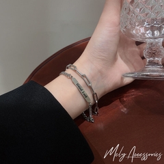 Vòng tay thép titan không gỉ unisex cá tính  - Mely CT04