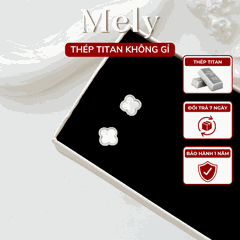 Bông tai titan cỏ 4 lá nhỏ TT156