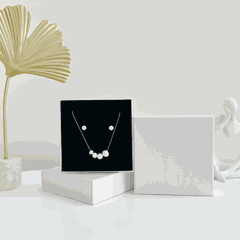 Bộ trang sức Thép Titan phối ngọc trai nhân tạo khuyên nụ SET37