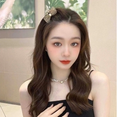 Kẹp tóc càng cua nơ nhỏ hai mặt đính đá ngọc nhiều kiểu T5-18
