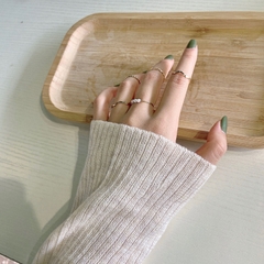 SET 5 NHẪN MẠ VÀNG ĐÍNH NGỌC TRAI D59