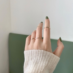 SET 5 NHẪN MẠ VÀNG ĐÍNH NGỌC TRAI D59