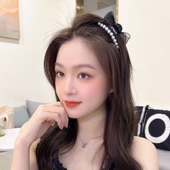 Kẹp tóc càng cua nơ nhỏ hai mặt đính đá ngọc nhiều kiểu T5-18