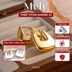 Bông tai Thép Titan không gỉ dạng vuông TT143