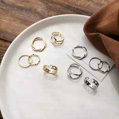 Set nhẫn mắt xích unisex cá tính D111